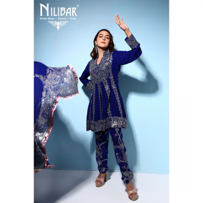 Blue Silk Pajami Suit