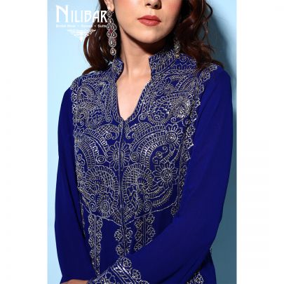 Blue Silk Pajami Suit