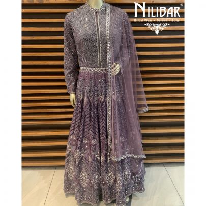 Mauve Chinon Anarkali