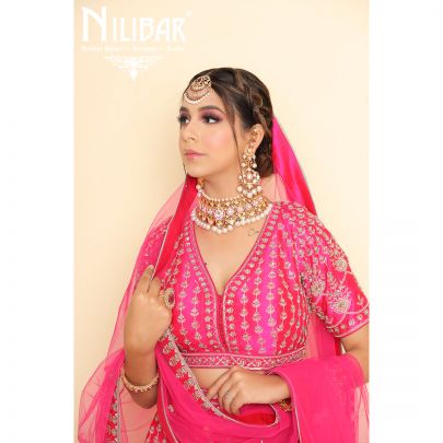 Rani Pink Silk Bridal Lehenga