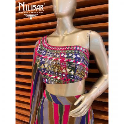 Multicolor Georgette Indo Western Suit