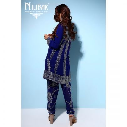 Blue Silk Pajami Suit