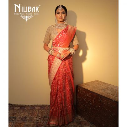 Red Silk Pure Banarasi Saree