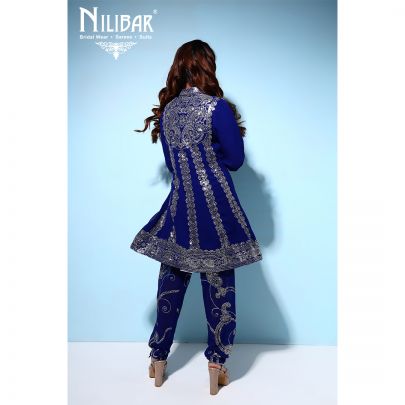 Blue Silk Pajami Suit