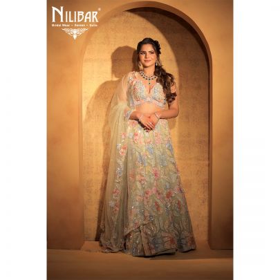 Apple Green Net Lehenga