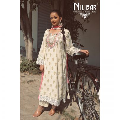 Coconut White Cotton Kurti Set