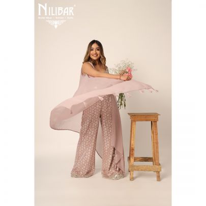 Mauve Georgette Palazzo Set