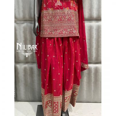 Raspberry Pink Lamé Silk Suit