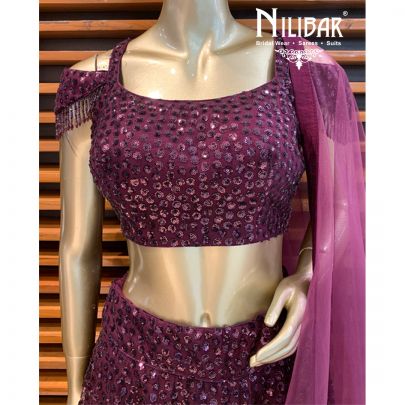 Wine Net Lehenga