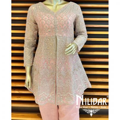 Baby Pink Net Silk Co-ord Set