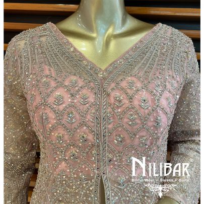 Baby Pink Net Silk Co-ord Set