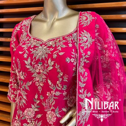Hot Pink Silk Garara Suit