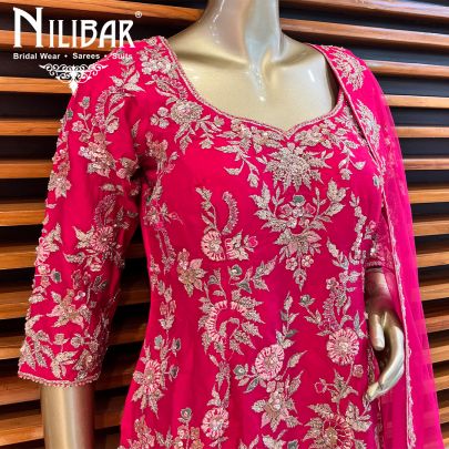 Hot Pink Silk Garara Suit