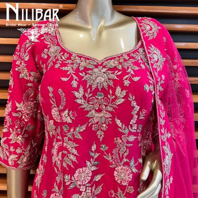 Hot Pink Silk Garara Suit