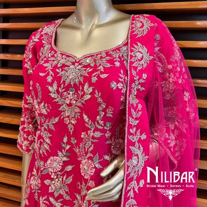 Hot Pink Silk Garara Suit