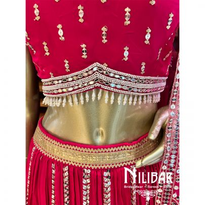 Hot Pink Georgette Lehenga