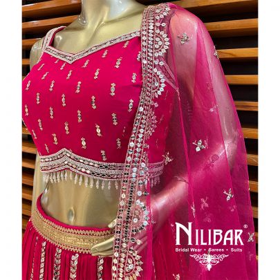 Hot Pink Georgette Lehenga