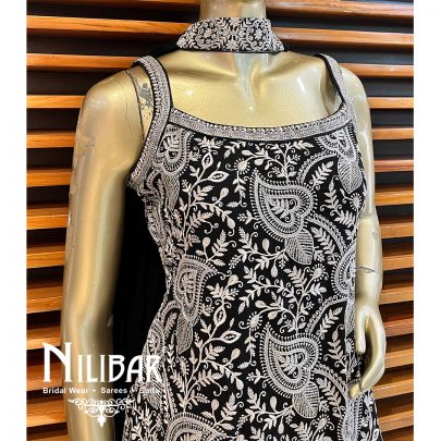 Black Georgette Palazzo Suit