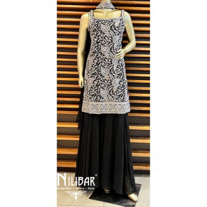 Black Georgette Palazzo Suit