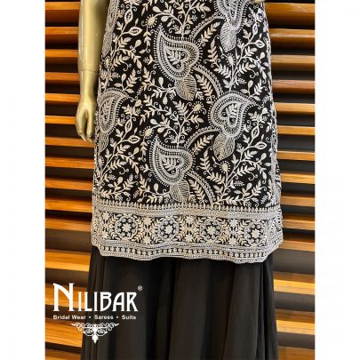 Black Georgette Palazzo Suit