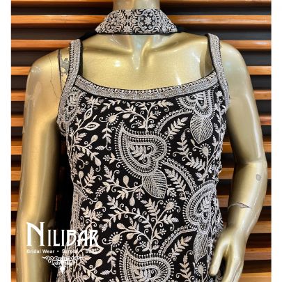 Black Georgette Palazzo Suit