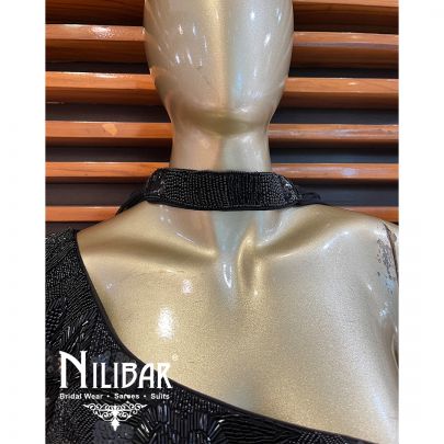 Black Crepe One Shoulder Top Palazzo Suit