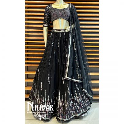 Black Georgette Lehenga