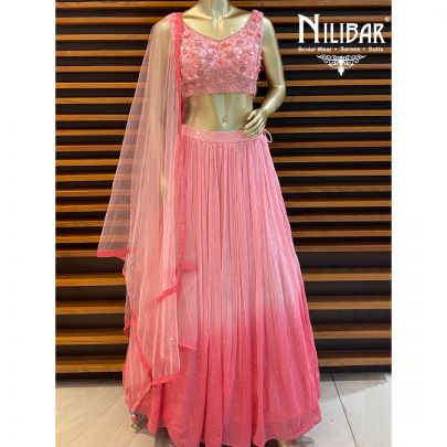 Pink Ombre Georgette Lehenga