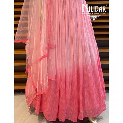 Pink Ombre Georgette Lehenga