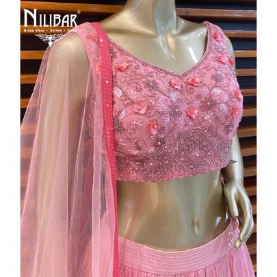 Pink Ombre Georgette Lehenga
