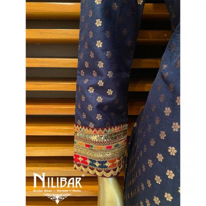 Midnight Blue Silk Palazzo Suit