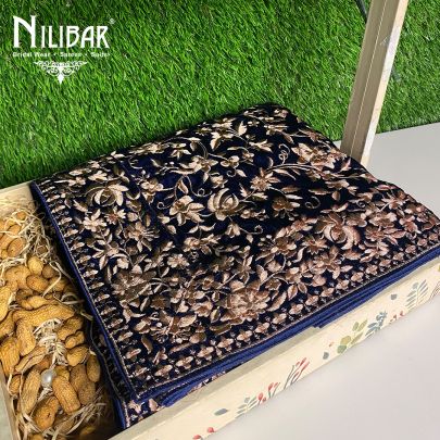Royal Blue Velvet Dupatta