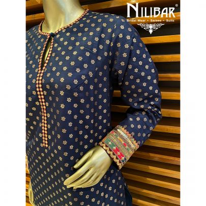 Midnight Blue Silk Palazzo Suit