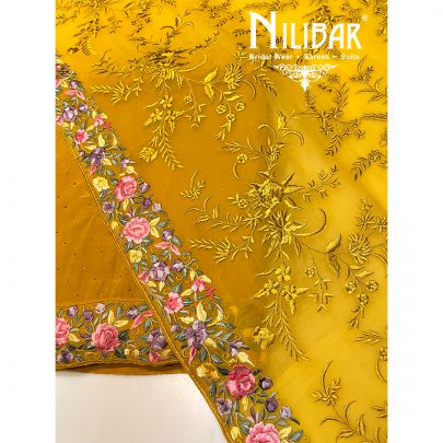 Mustard Yellow Crepe Unstitched Suit