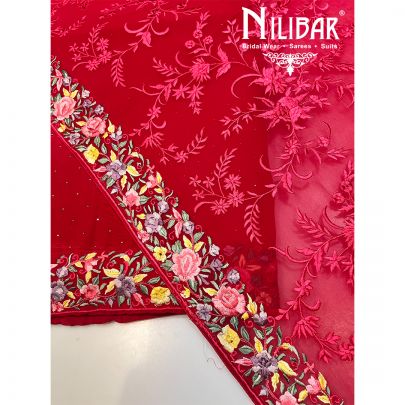 Spanish Carmine Crepe Unstitched Suit