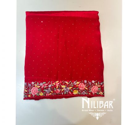 Spanish Carmine Crepe Unstitched Suit