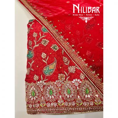 Cranberry Red Crepe Unstitched Suit