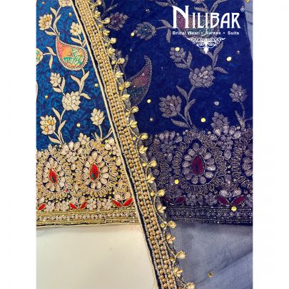 Royal Blue Crepe Unstitched Suit