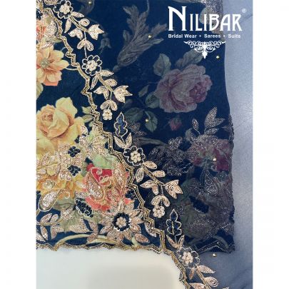 Mid-Night Blue Crepe Unstitched Suit