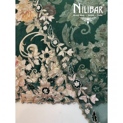 Bottle Green Crepe Unstitched Suit