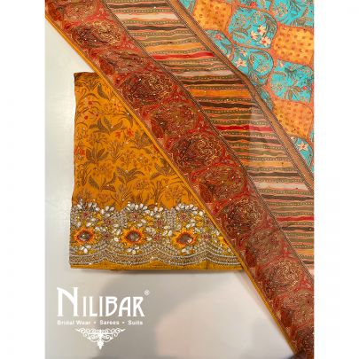 Mustard Yellow Crepe Unstitched Suit