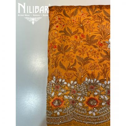 Mustard Yellow Crepe Unstitched Suit
