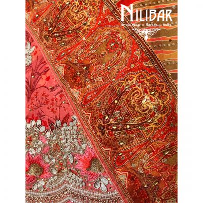 Indian Red Crepe Unstitched Suit