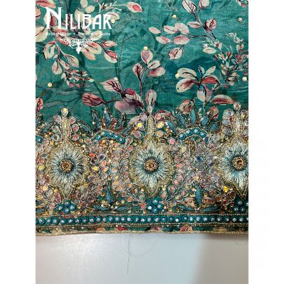 Sea Green Crepe Unstitched Suit