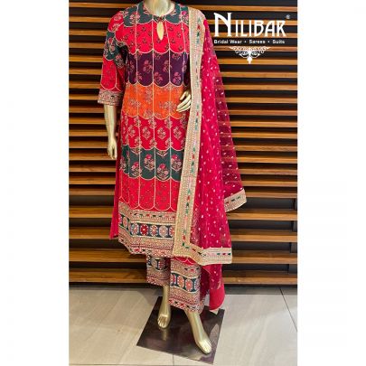 Multicolor Georgette Pant Suit