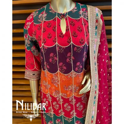 Multicolor Georgette Pant Suit