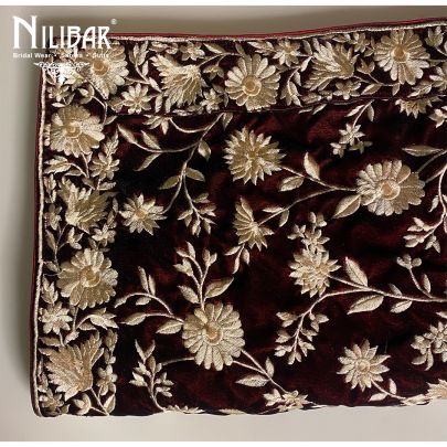 Maroon Velvet Dupatta's