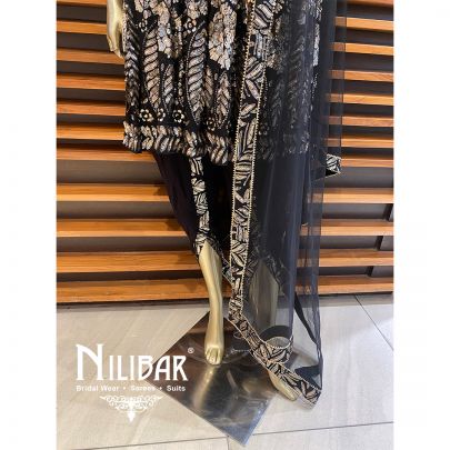 Black Georgette Net Dhoti Suit