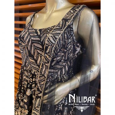 Black Georgette Net Dhoti Suit