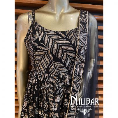 Black Georgette Net Dhoti Suit